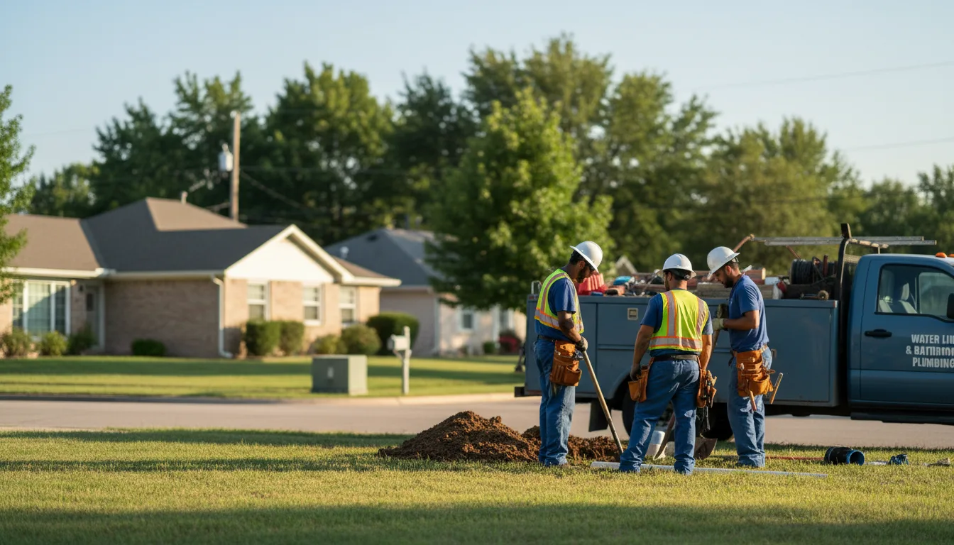 Residential water line and bathroom plumbing service in Lamar, IN